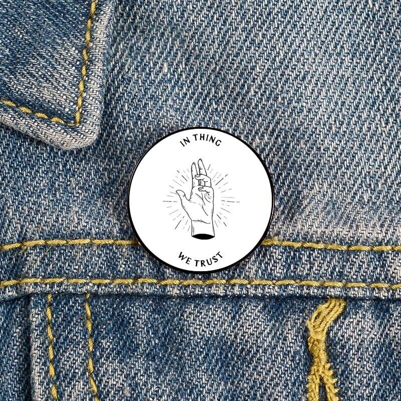 Wednesday ‘In Thing We Trust’ Enamel Pin - Click Image to Close
